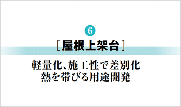 軽量化、施工性で差別化　熱を帯びる用途開発